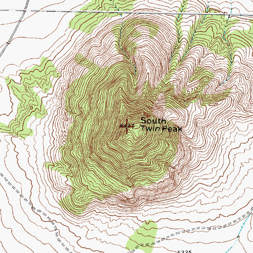 Topographic Map of South Twin Peak, UT