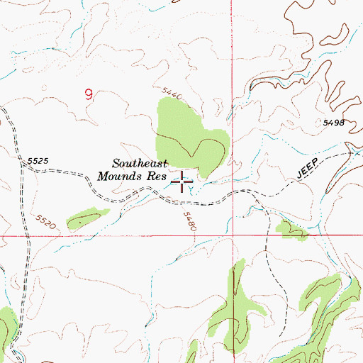 Topographic Map of Southeast Mounds Reservoir, UT