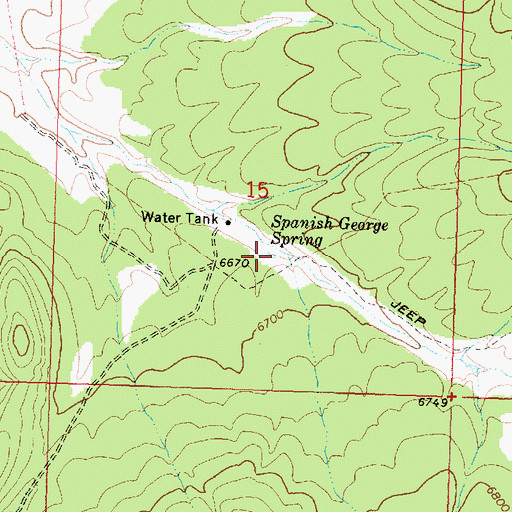 Topographic Map of Spanish George Spring, UT