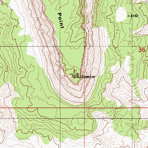 Topographic Map of Spencer Point, UT