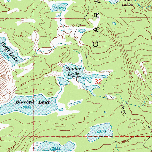 Topographic Map of Spider Lake, UT