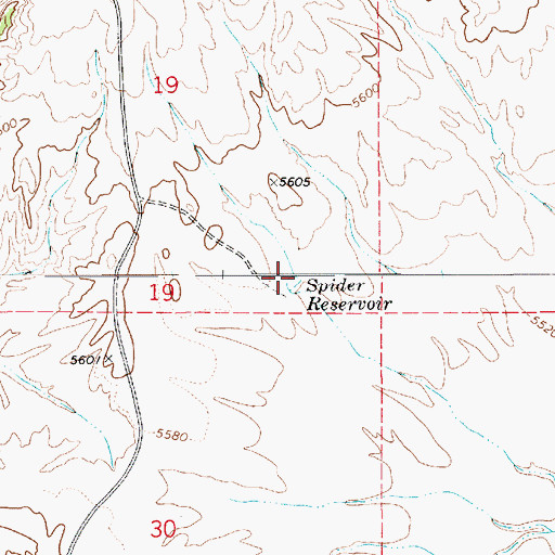 Topographic Map of Spider Reservoir, UT