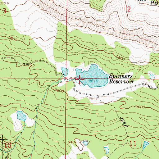 Topographic Map of Spinners Reservoir, UT