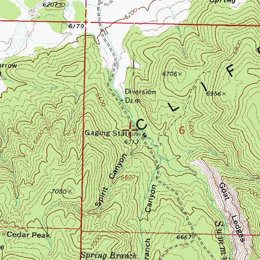 Topographic Map of Spirit Canyon, UT