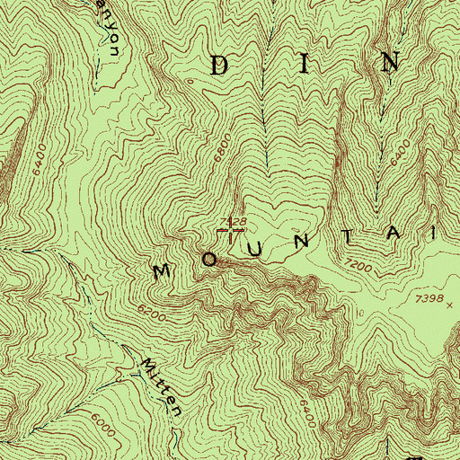 Topographic Map of Split Mountain, UT