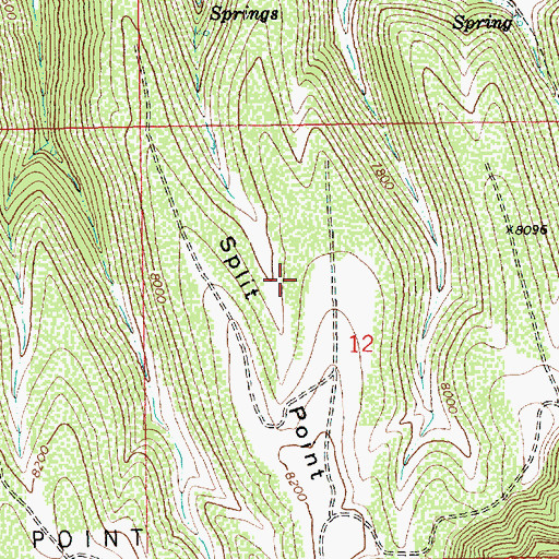 Topographic Map of Split Point, UT