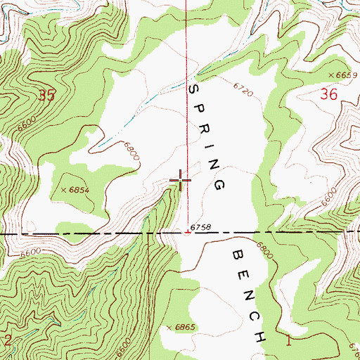 Topographic Map of Spring Bench, UT