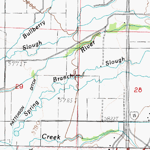Topographic Map of Spring Branch Slough, UT