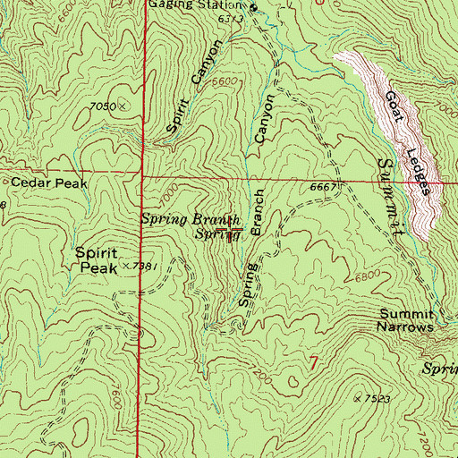 Topographic Map of Spring Branch Spring, UT