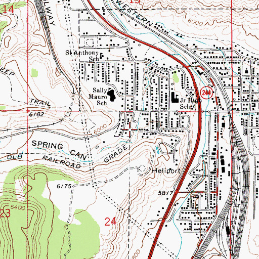 Topographic Map of Spring Canyon, UT