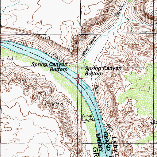 Topographic Map of Spring Canyon Bottom, UT