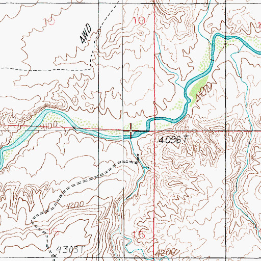 Topographic Map of Spring Canyon Ford, UT