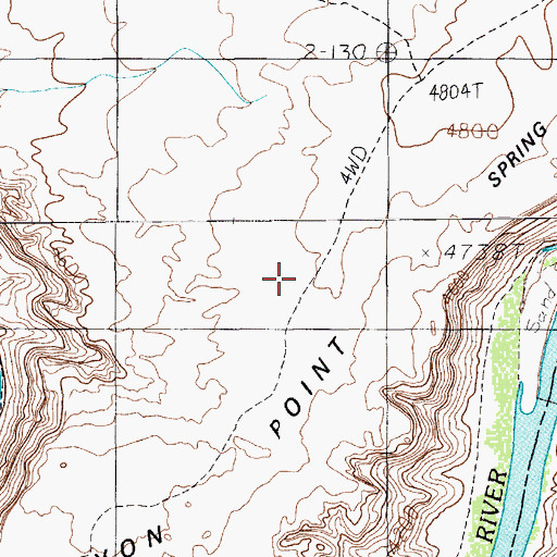 Topographic Map of Spring Canyon Point, UT