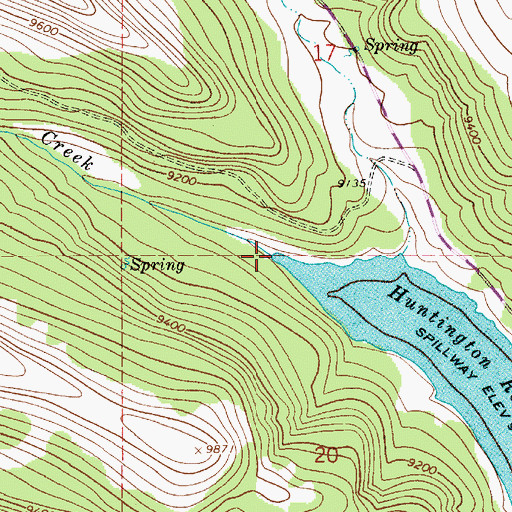 Topographic Map of Spring Creek, UT