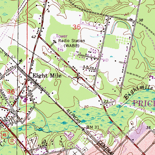Topographic Map of Culvert Street Baptist Church, AL