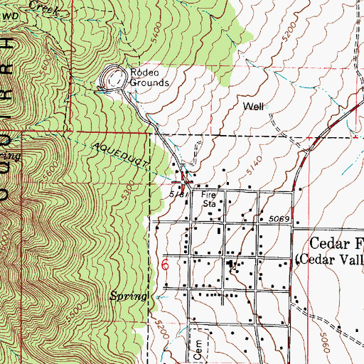 Topographic Map of Spring Creek, UT