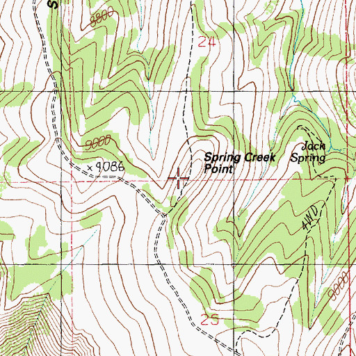 Topographic Map of Spring Creek Point, UT