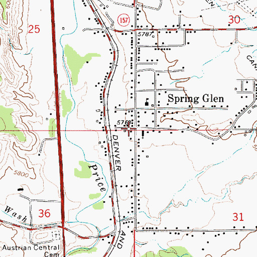 Topographic Map of Spring Glen, UT