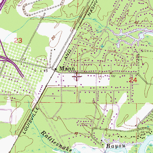 Topographic Map of Cypress Shores Baptist Church, AL
