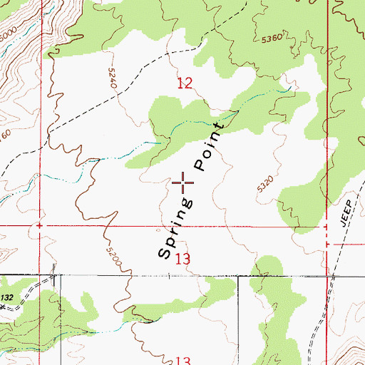 Topographic Map of Spring Point, UT