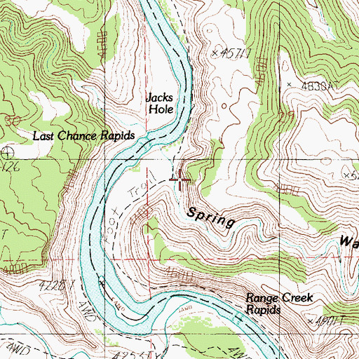 Topographic Map of Spring Wash Canyon, UT