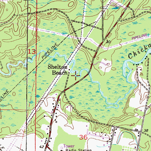 Topographic Map of Crystal Springs, AL
