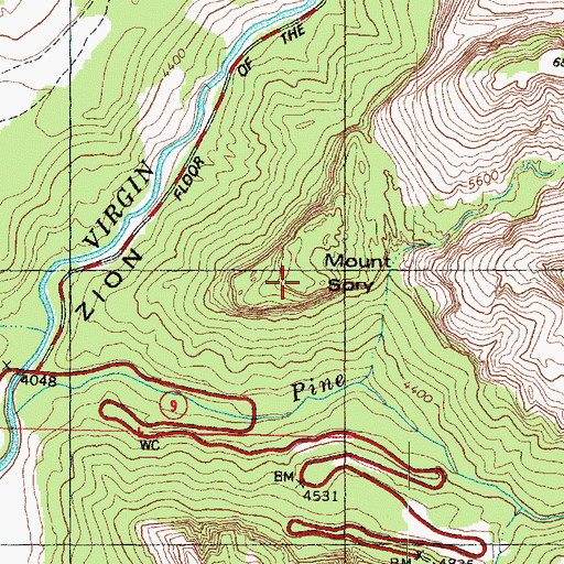 Topographic Map of Mount Spry, UT