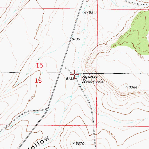Topographic Map of Square Reservoir, UT