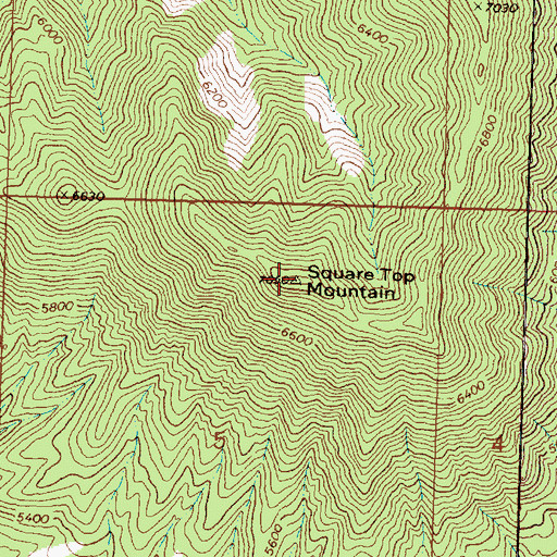 Topographic Map of Square Top Mountain, UT