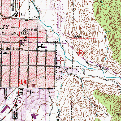 Topographic Map of Squaw Creek, UT