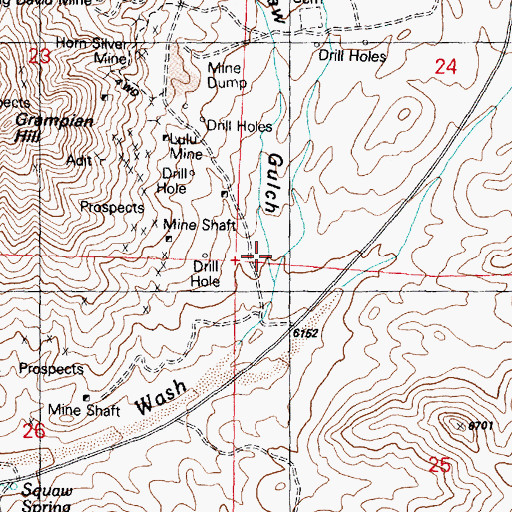 Topographic Map of Squaw Gulch, UT