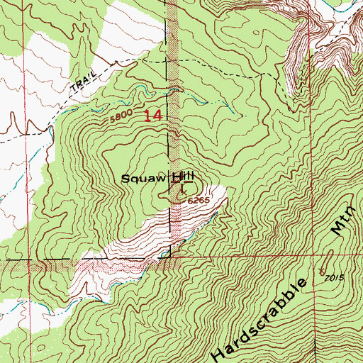 Topographic Map of Squaw Hill, UT