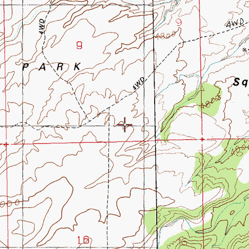 Topographic Map of Squaw Park, UT