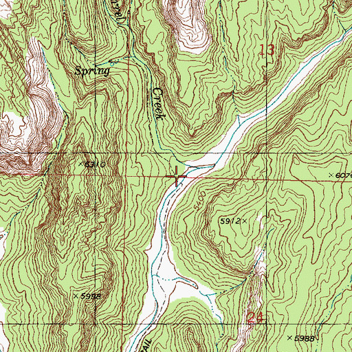 Topographic Map of Squirrel Creek, UT