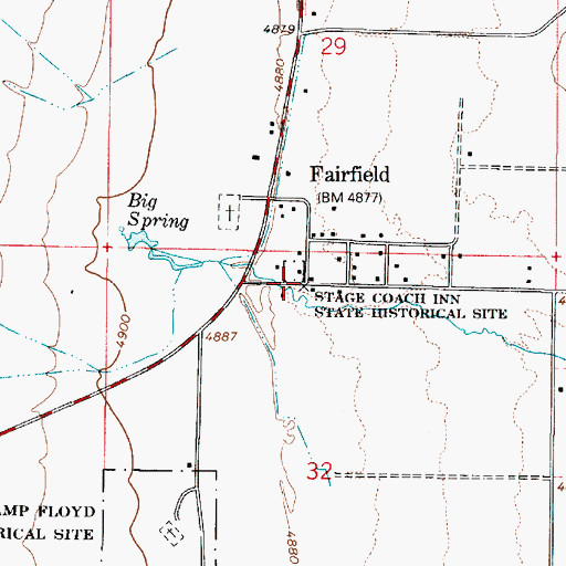 Topographic Map of Stage Coach Inn State Historical Site, UT