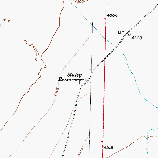 Topographic Map of Staley Reservoir, UT