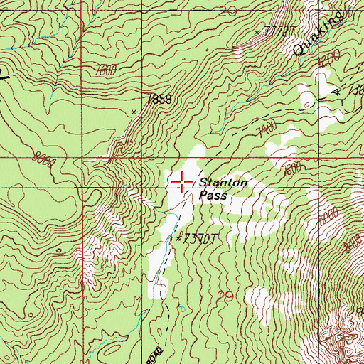 Topographic Map of Stanton Pass, UT
