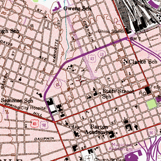 Topographic Map of Dearborn Community Center, AL