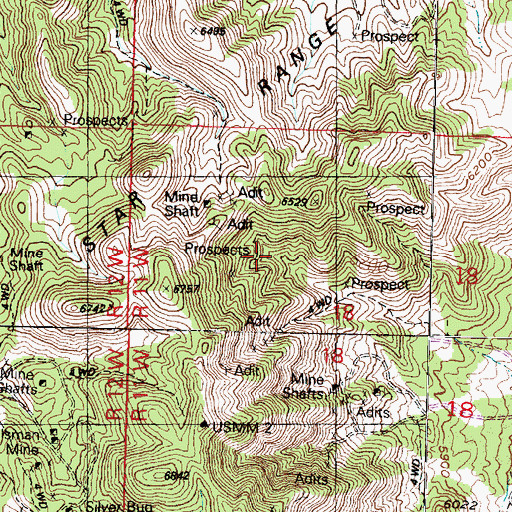 Topographic Map of Star Range, UT