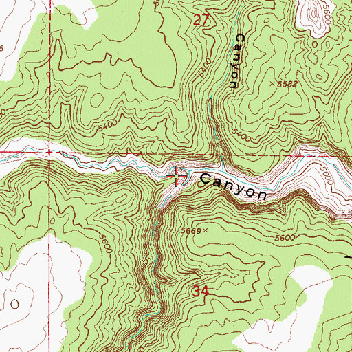 Topographic Map of Starlight Canyon, UT