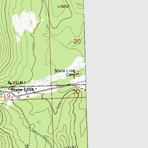Topographic Map of State Line Cemetery, UT