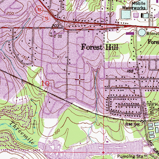 Topographic Map of Deerwood, AL
