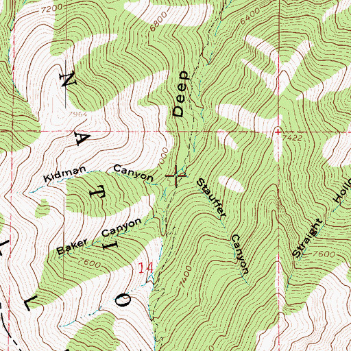 Topographic Map of Stauffer Canyon, UT