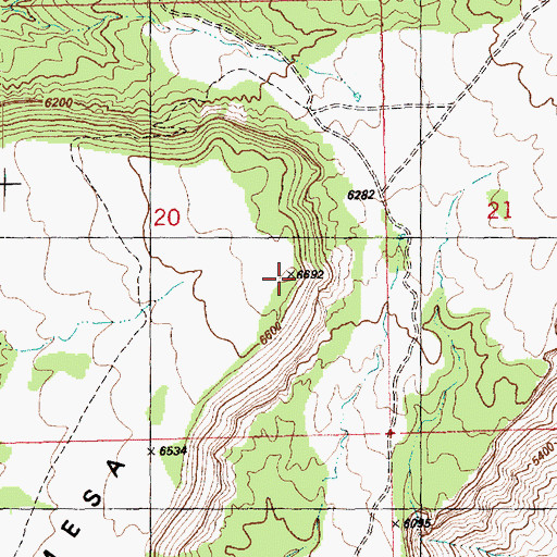 Topographic Map of Steamboat Mesa, UT