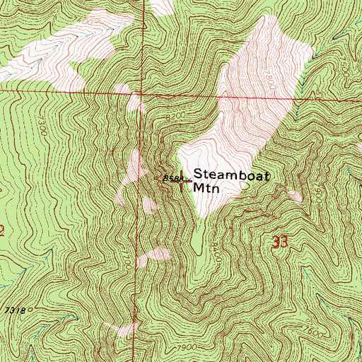 Topographic Map of Steamboat Mountain, UT