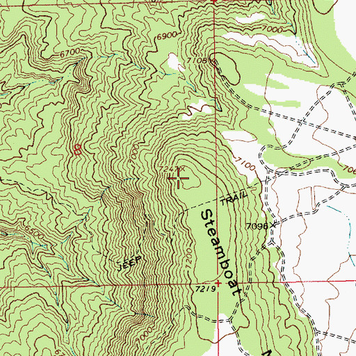 Topographic Map of Steamboat Mountain, UT