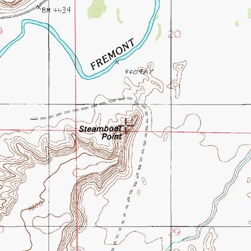 Topographic Map of Steamboat Point, UT