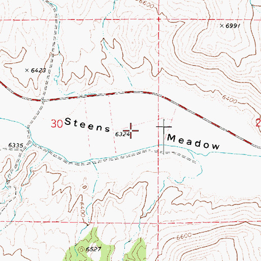 Topographic Map of Steens Meadow, UT