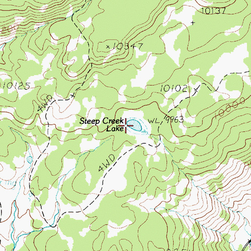 Topographic Map of Steep Creek Lake, UT
