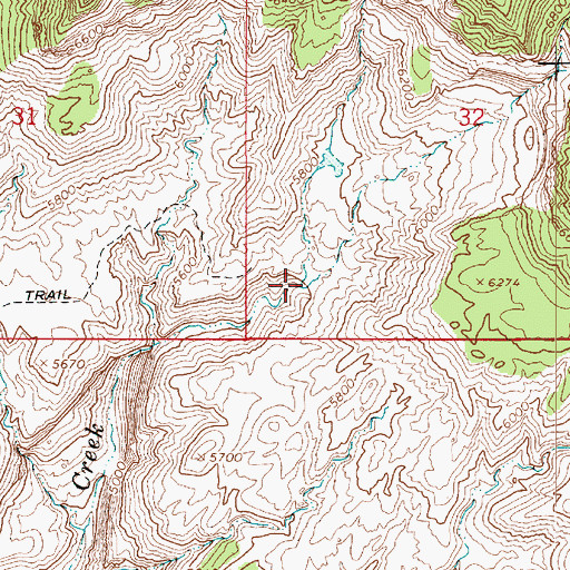 Topographic Map of Steer Canyon, UT